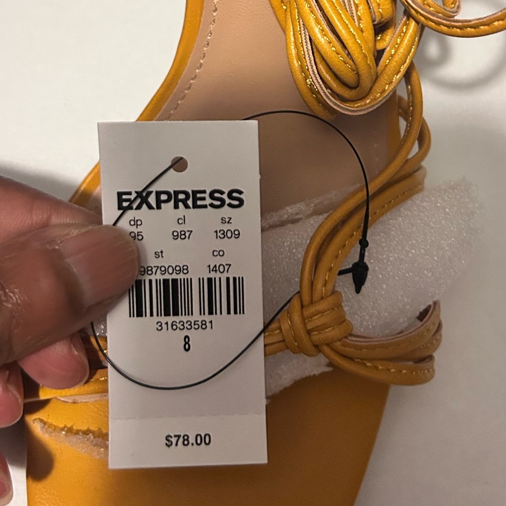 Express Mustard Strappy Heels
